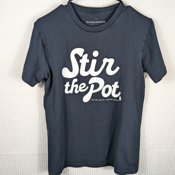 The Bitter Southerner Stir the Pot T-Shirt Small Navy Blue Southern Graphic Tee - Picture 1 of 4